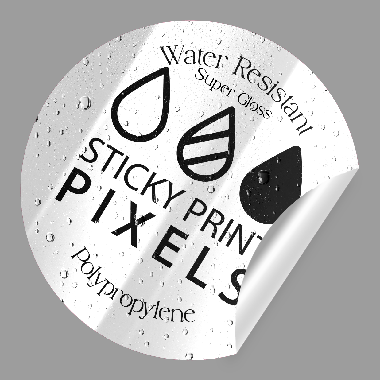 Super Glossy Water Resistant Polypropylene Stickers
