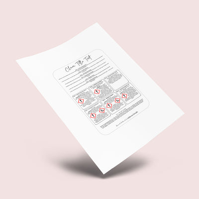Custom GB CLP Label Printing – 6 Fragrance Sheet for FOS 24-Cell Heart & Star Clams