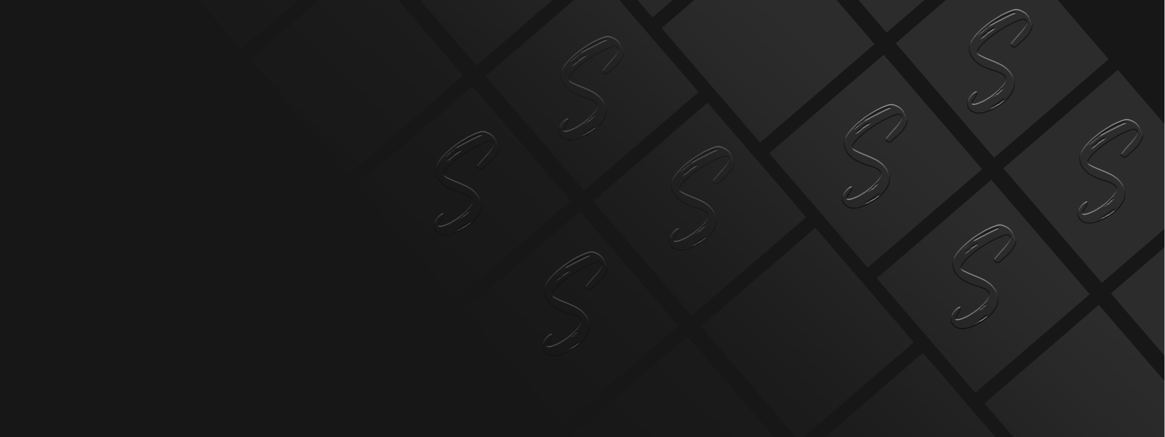 Dark gray checkered pattern with embossed 'S' logo