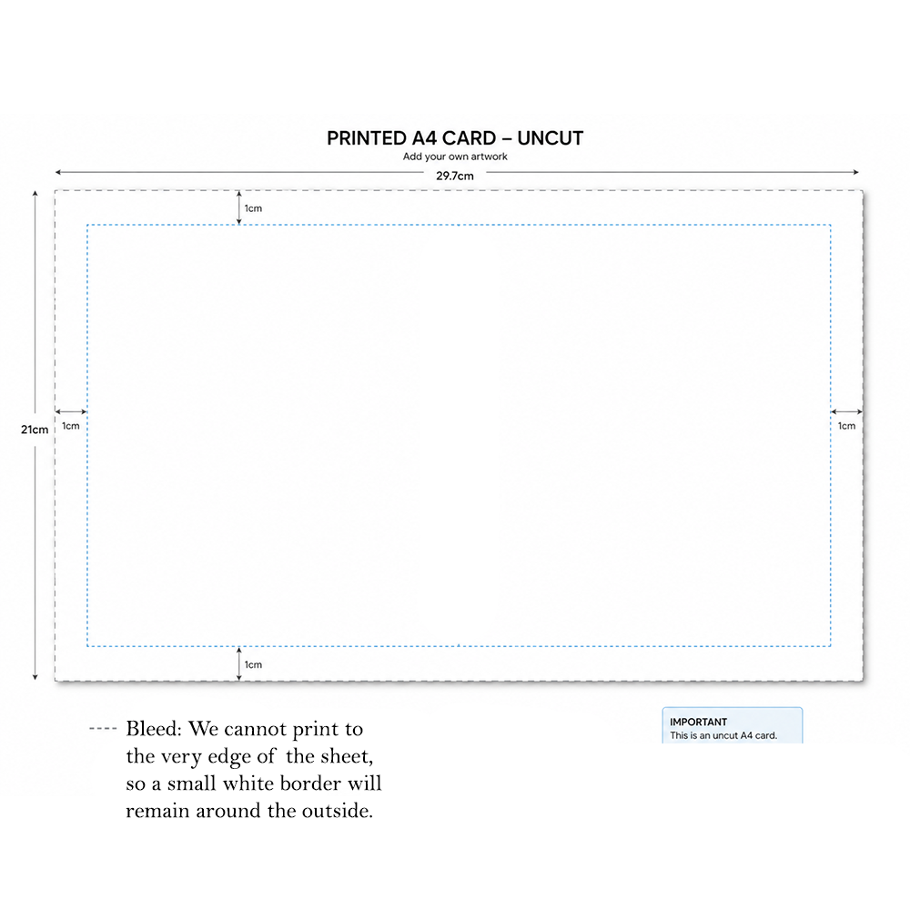 A4 Glossy card – Upload Your Own Design trim at home
