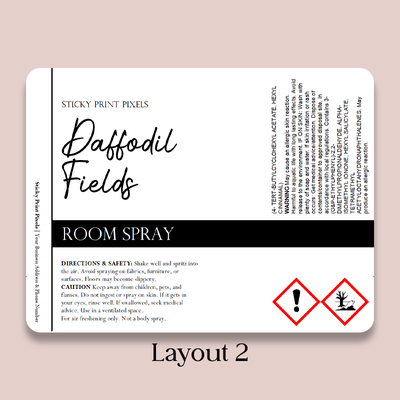 Custom Wrap-Around CLP Labels for Room Sprays – Alcohol Base