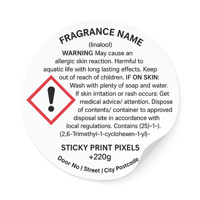 Custom GB CLP Label Printing for Wax Melts & Non-Hazardous Bases