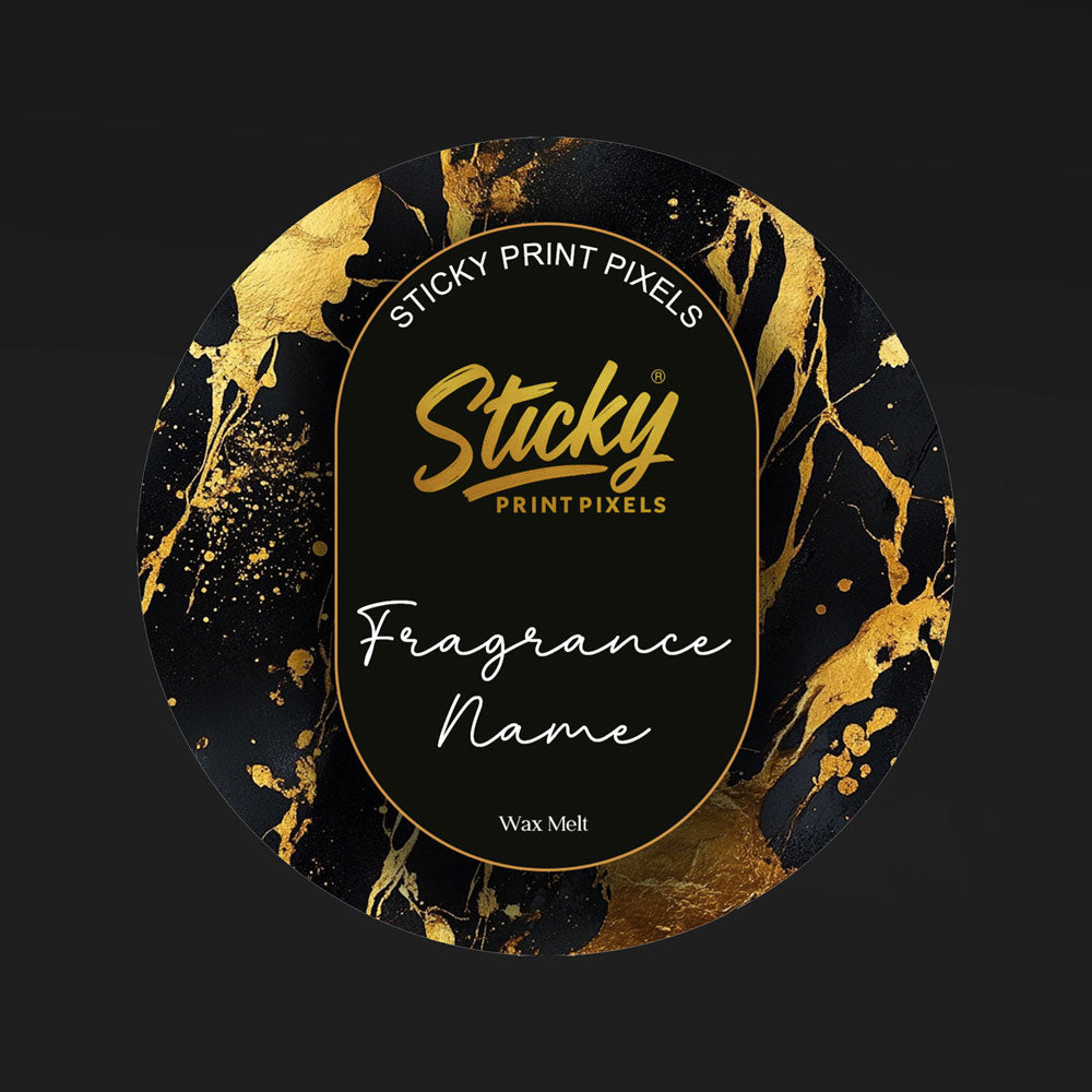 Black & Gold Round Labels