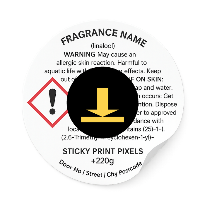 Downloadable GB CLP Labels for Wax Melts | 45mm Round UK – Sticky Print ...