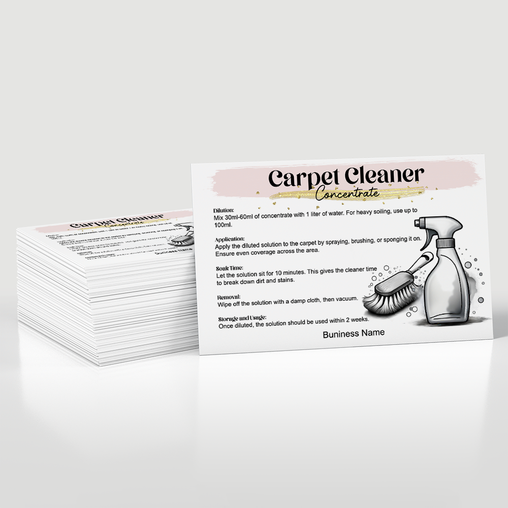 Carpet Cleaner Care Cards (10 cards)