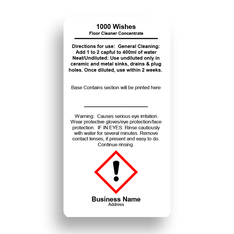 Cleaning Concentrate CLP Labels (FW) - by Sticky Print Pixels