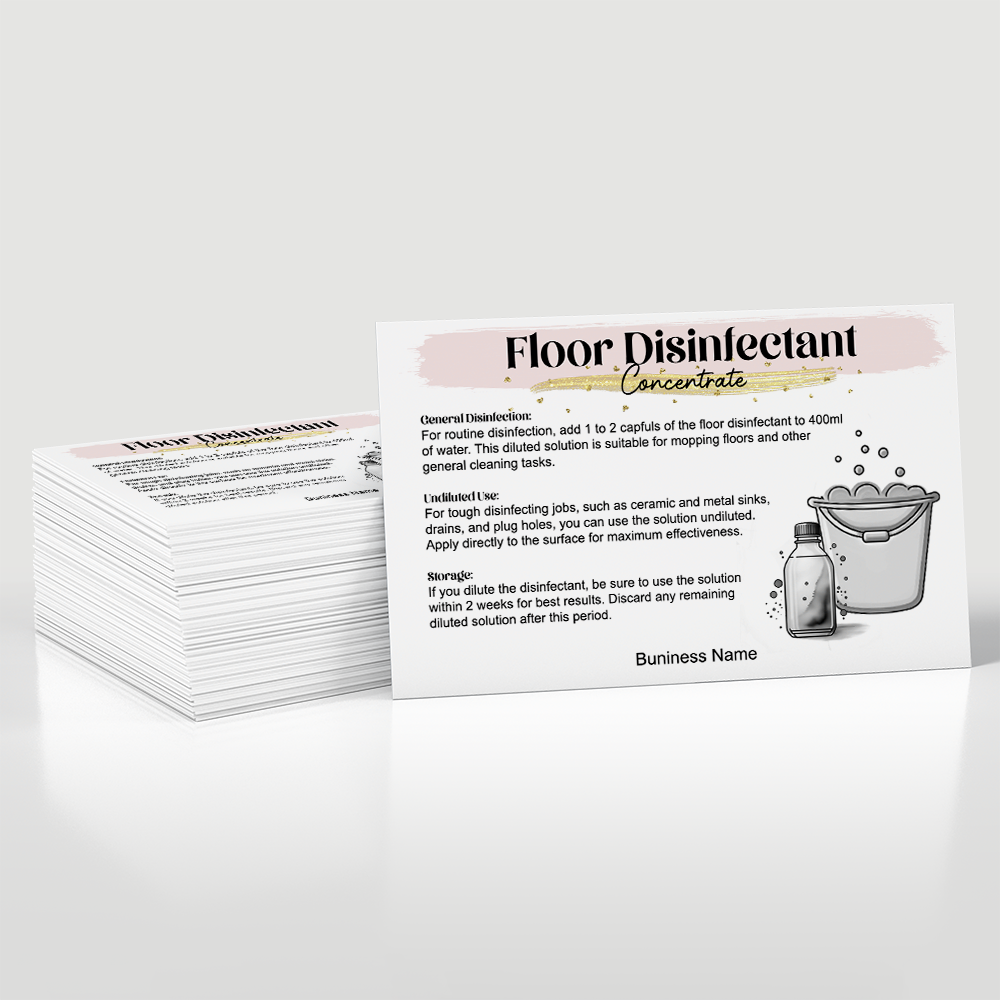 Floor Disinfectant Care Cards (10 cards) (Copy)