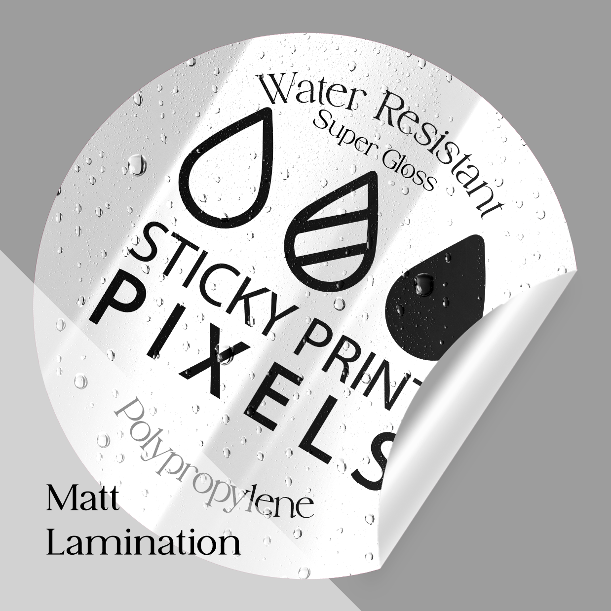 Super Glossy Water Resistant Polypropylene Stickers