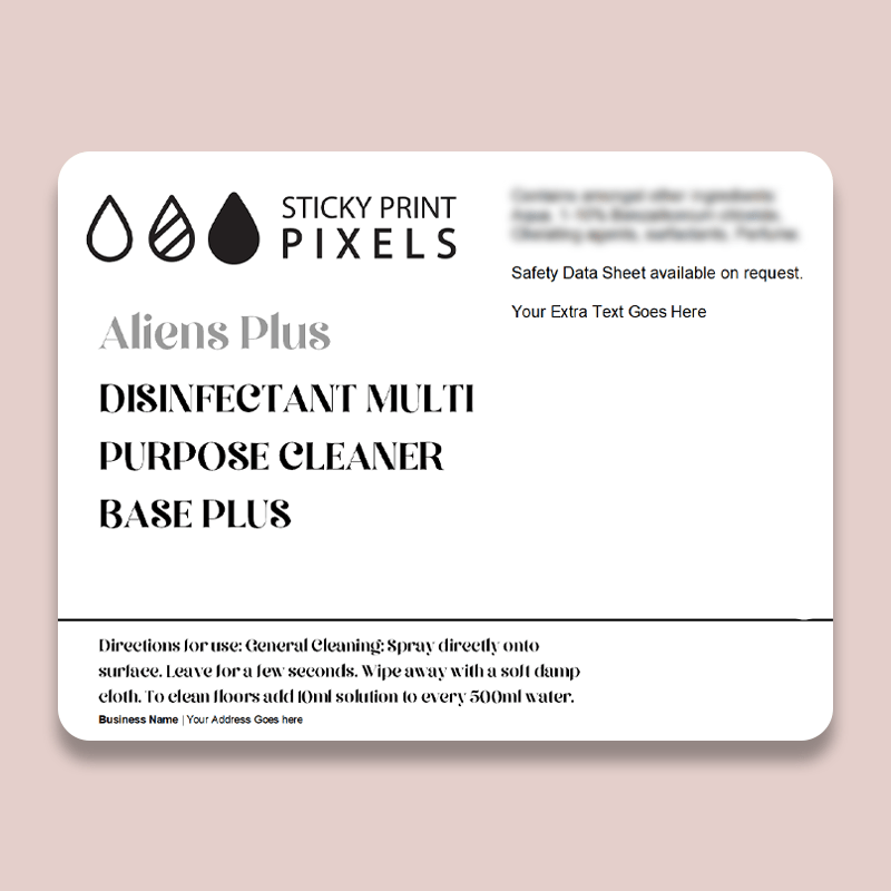 Multi Purpose Cleaning Spray (diluted by you) CLP Labels (FW) - by Sticky Print Pixels