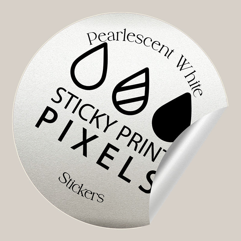 Pearlescent White Sticker Sheets – Shimmering Finish, Precision Cut on A4 Sheets - by Sticky Print Pixels