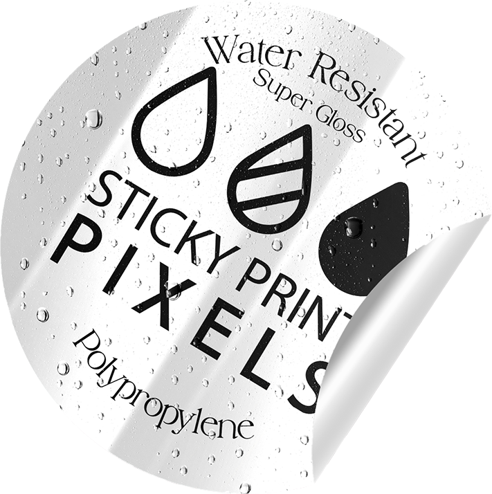Super Glossy Water Resistant Polypropylene Stickers
