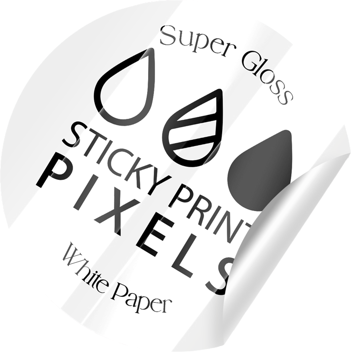 Super Glossy White Paper Stickers (custom sizes)