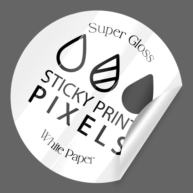 Super Glossy White Paper Stickers (custom sizes)