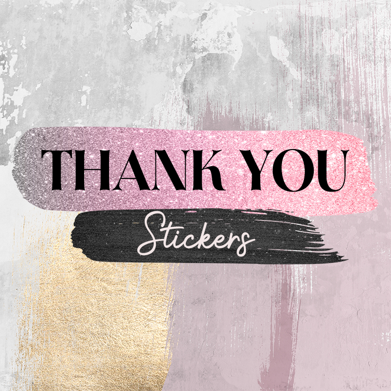 Thank You Stickers 45mm round (multi design choice)