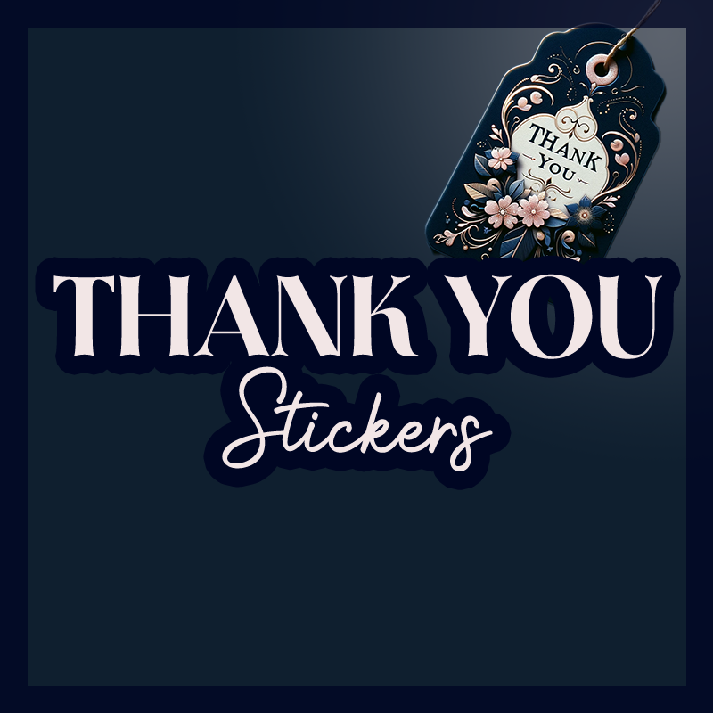 Thank You Stickers 45mm round (multi design choice)